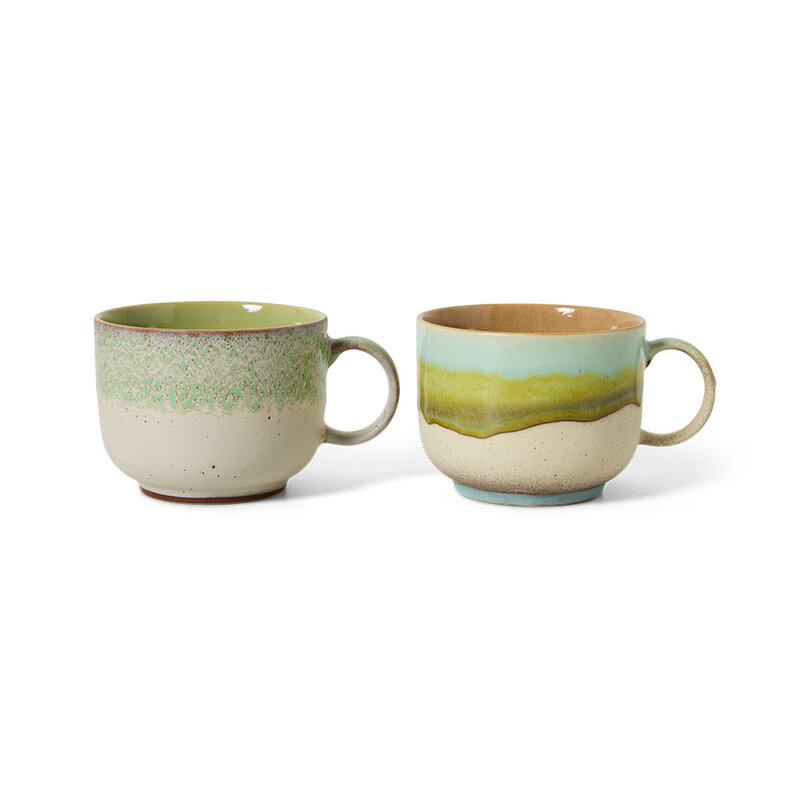 HKLIVING-collectie 70s servies: neo theekopjes (set van 2)