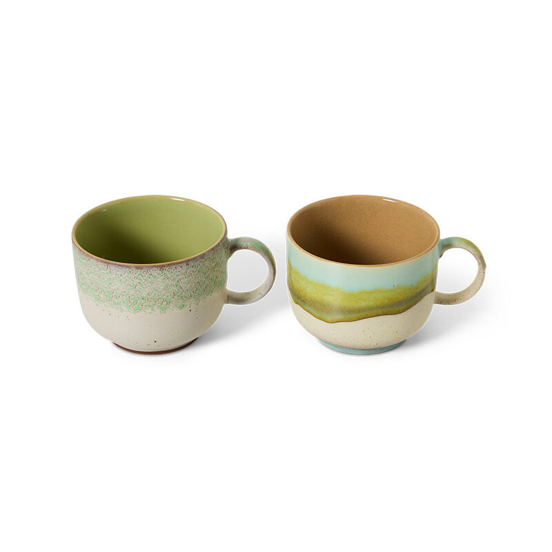 HKLIVING-collectie 70s servies: neo theekopjes (set van 2)