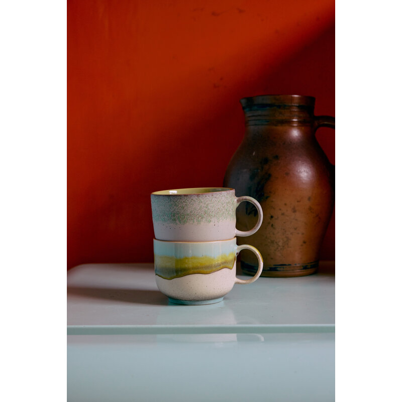 HKLIVING-collectie 70s servies: neo theekopjes (set van 2)