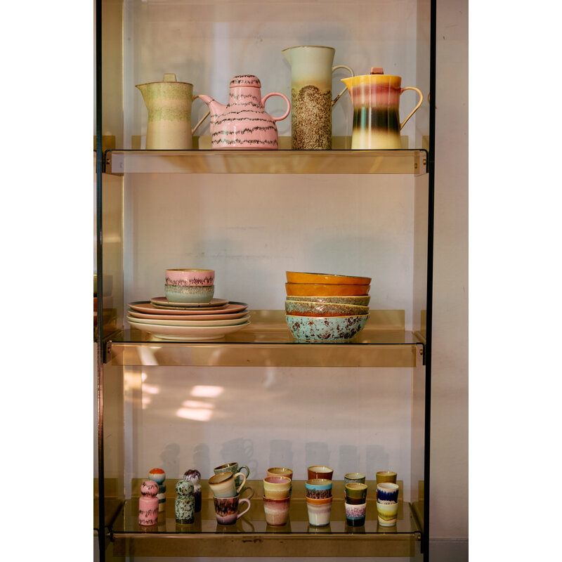 HKLIVING-collectie 70s servies: brutalistische espressomokken (set van 4)