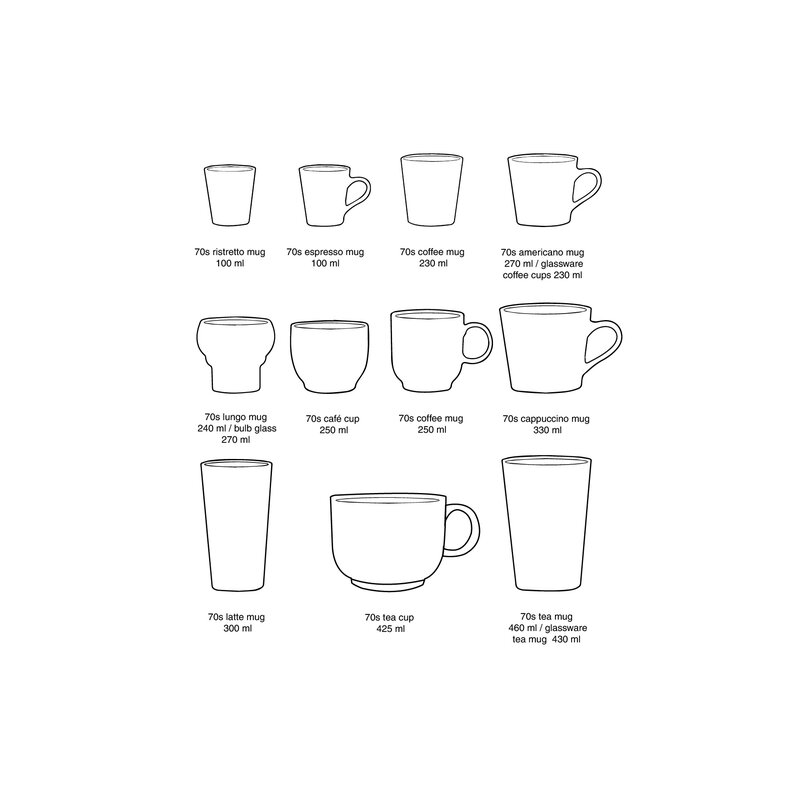 HKLIVING-collectie 70s servies: brutalistische espressomokken (set van 4)