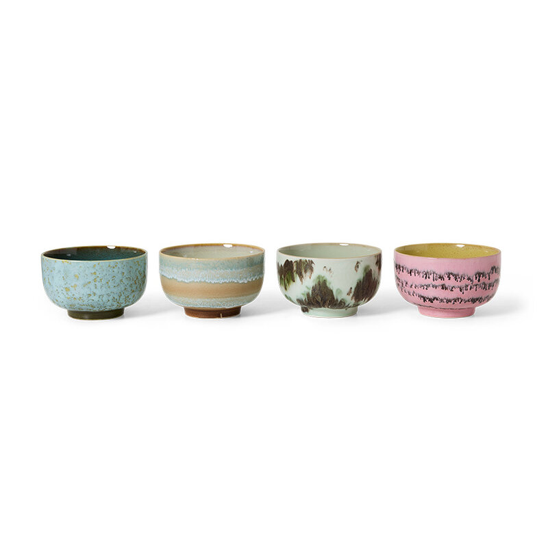 HKLIVING-collectie 70s servies: dada noedelschalen (set van 4)