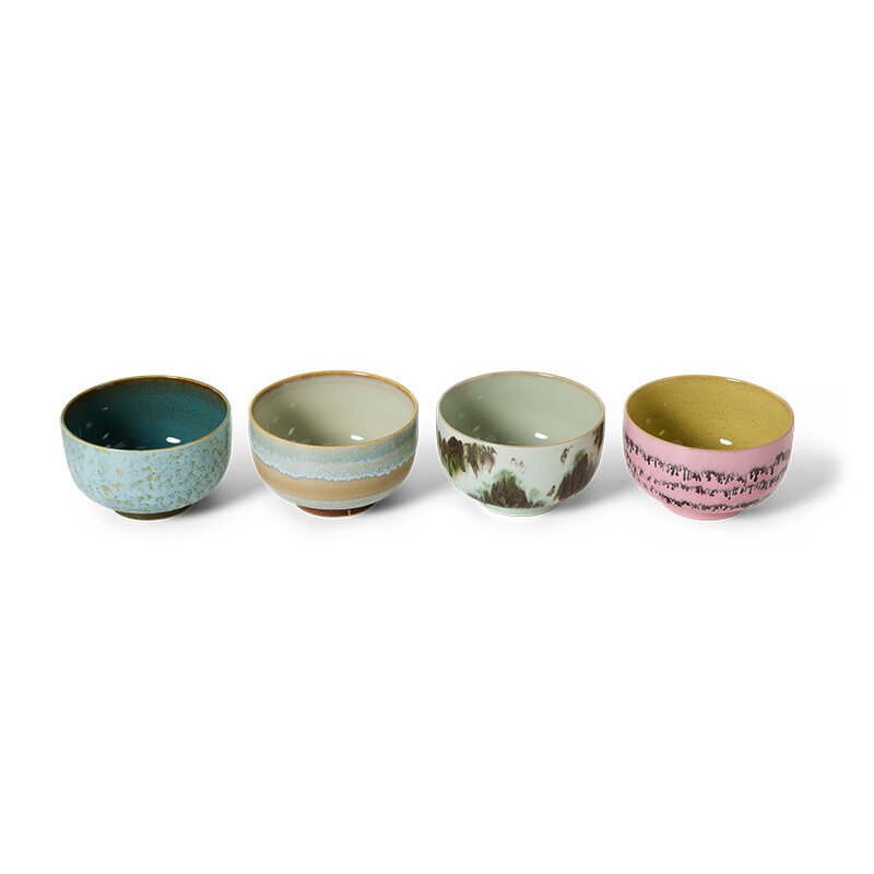 HKLIVING-collectie 70s servies: dada noedelschalen (set van 4)