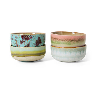 HKLIVING 70s ceramics: dessert bowls, impression (set of 4)