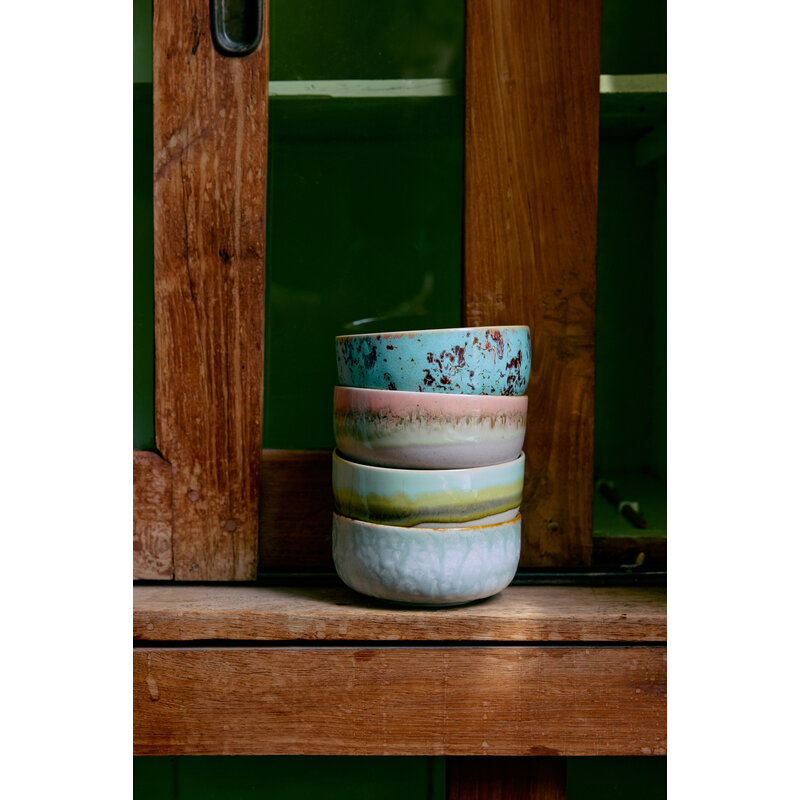 HKLIVING-collectie 70s ceramics: dessert bowls, impression (set of 4)