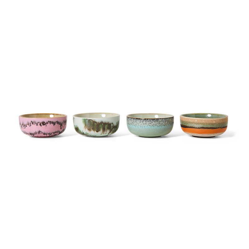 HKLIVING-collectie 70s servies: tapasschalen renaissance (set van 4)
