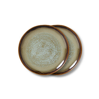 HKLIVING 70s servies: dessertborden contrast (set van 2) HKLIVING 70s servies: dessertborden contrast (set van 2)