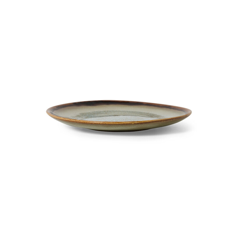 HKLIVING-collectie 70s servies: dessertborden contrast (set van 2)