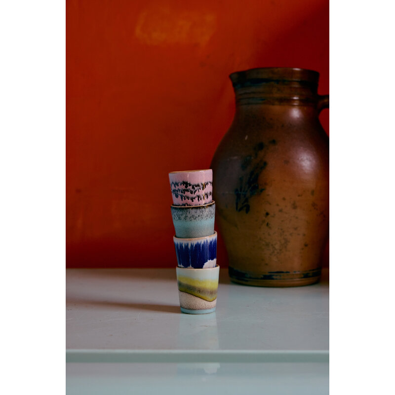 HKLIVING-collectie 70s ceramics: egg cups, vibrance (set of 4)
