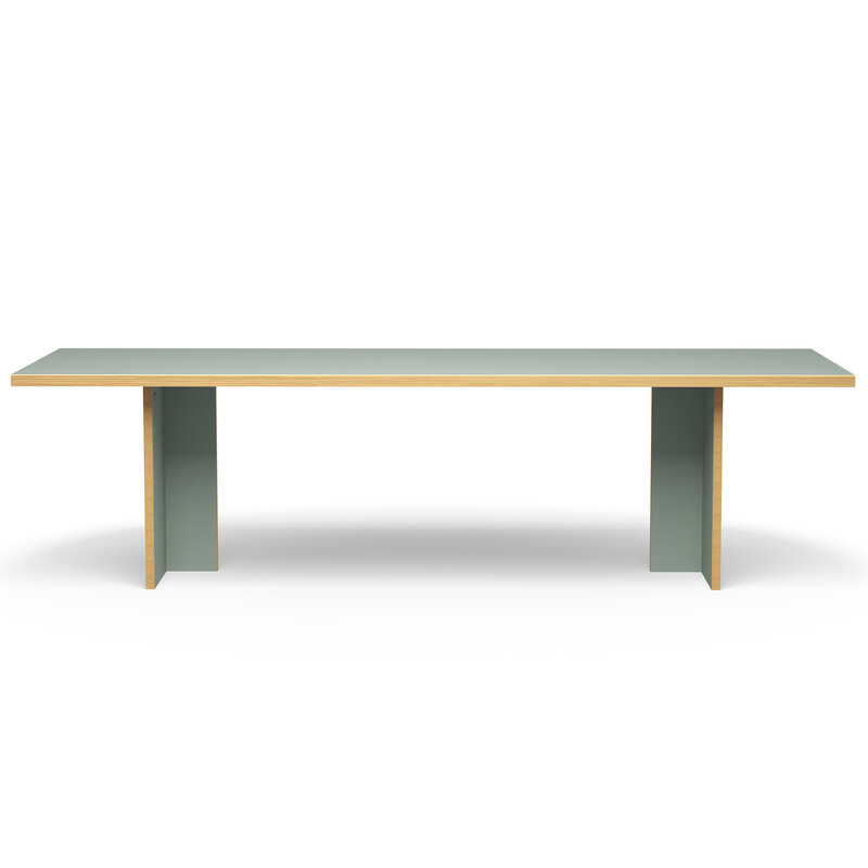 HKLIVING-collectie Eettafel pale green rectangular 280cm