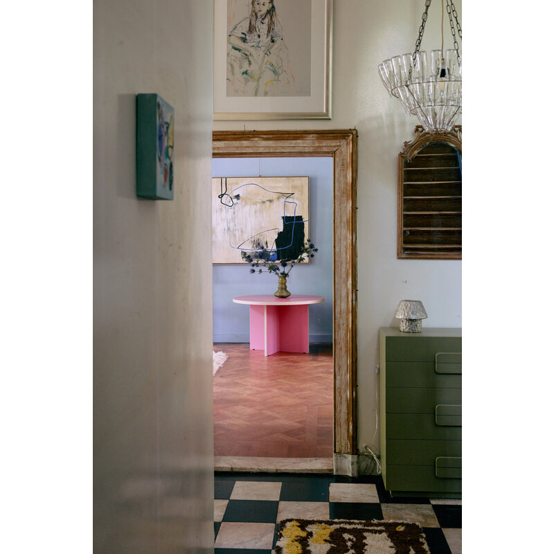 HKLIVING-collectie Eettafel raspberry round 130cm