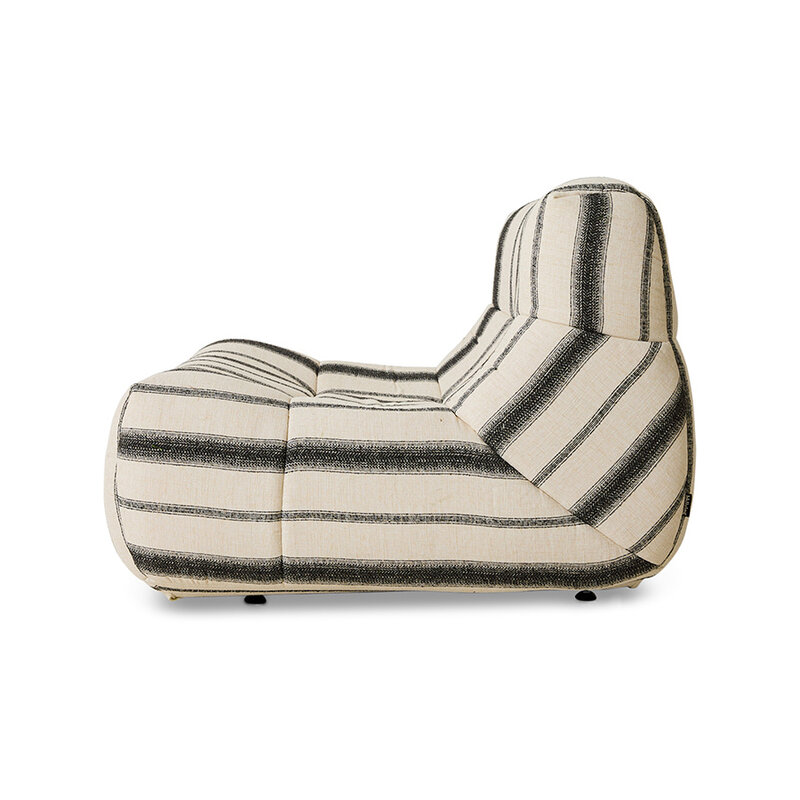 HKLIVING-collectie Lazy lounge chair outdoor chalkstripe