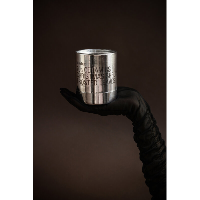 HKLIVING-collectie 70s keramiek: Christmas special geurkaars  frosted leaves