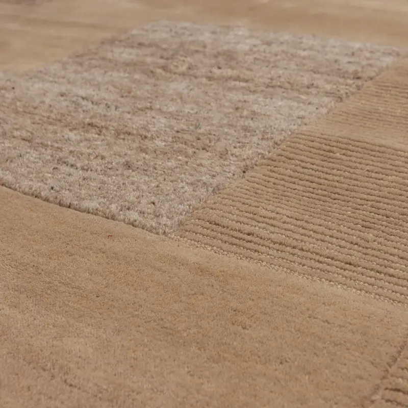 WOOOD-collectie Noven Handgeweven Vloerkleed Wol/Katoen Zand 170X240Cm