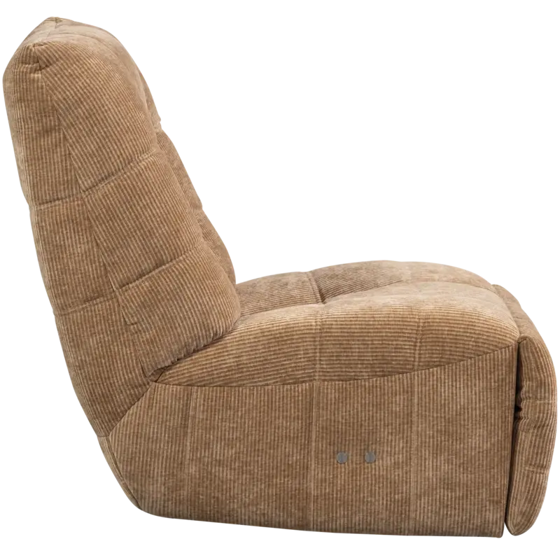 WOOOD-collectie HEIN RELAXFAUTEUIL ELEKTRISCH GEWEVEN RIB LICHTBRUIN