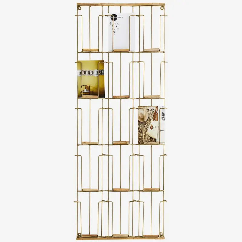 Madam Stoltz-collectie Kaartenrek brass -L-