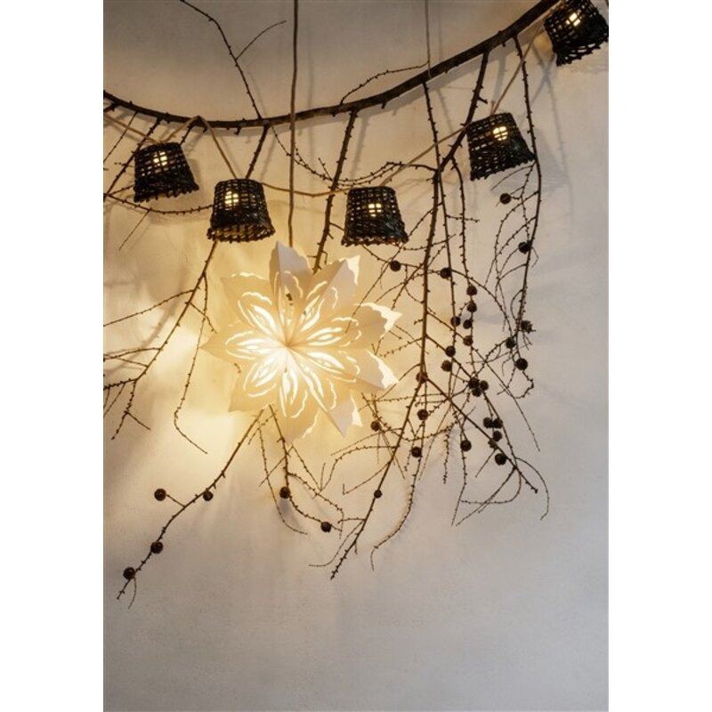 Madam Stoltz-collectie Kerstdecoratie hangers papieren sneeuwvlok Wit