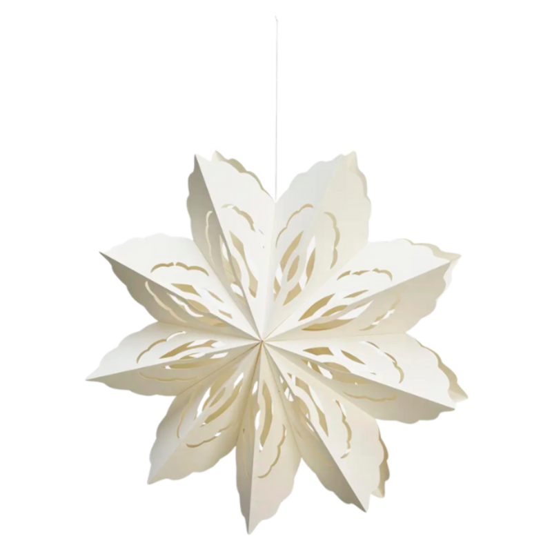 Madam Stoltz-collectie Hanging paper snowflake White