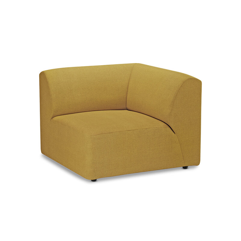 HKLIVING-collectie Jax bank: element rechts hoek, linnen, burnt ochre