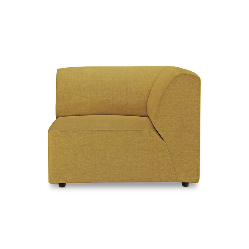 HKLIVING-collectie Jax bank: element rechts hoek, linnen, burnt ochre