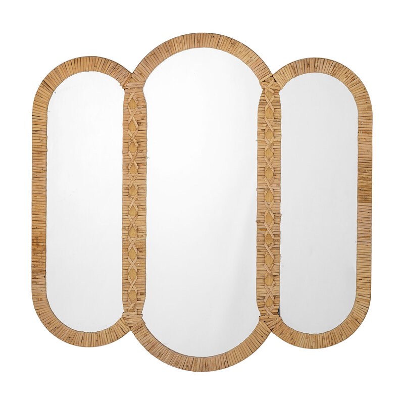 Bloomingville-collectie Cardiz wandspiegel naturel rotan