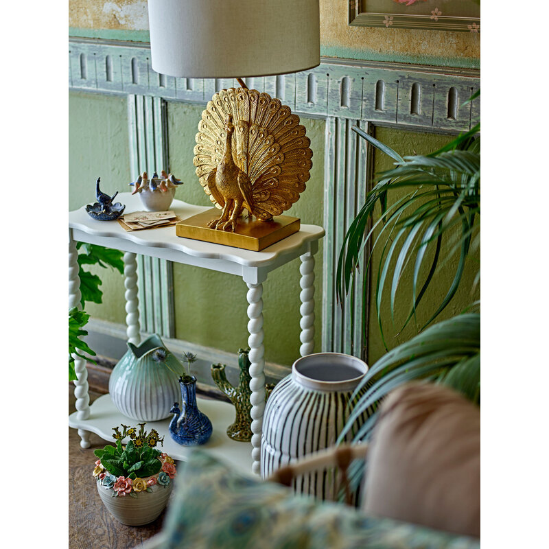 Bloomingville-collectie Peacock tafellamp goud polyresin