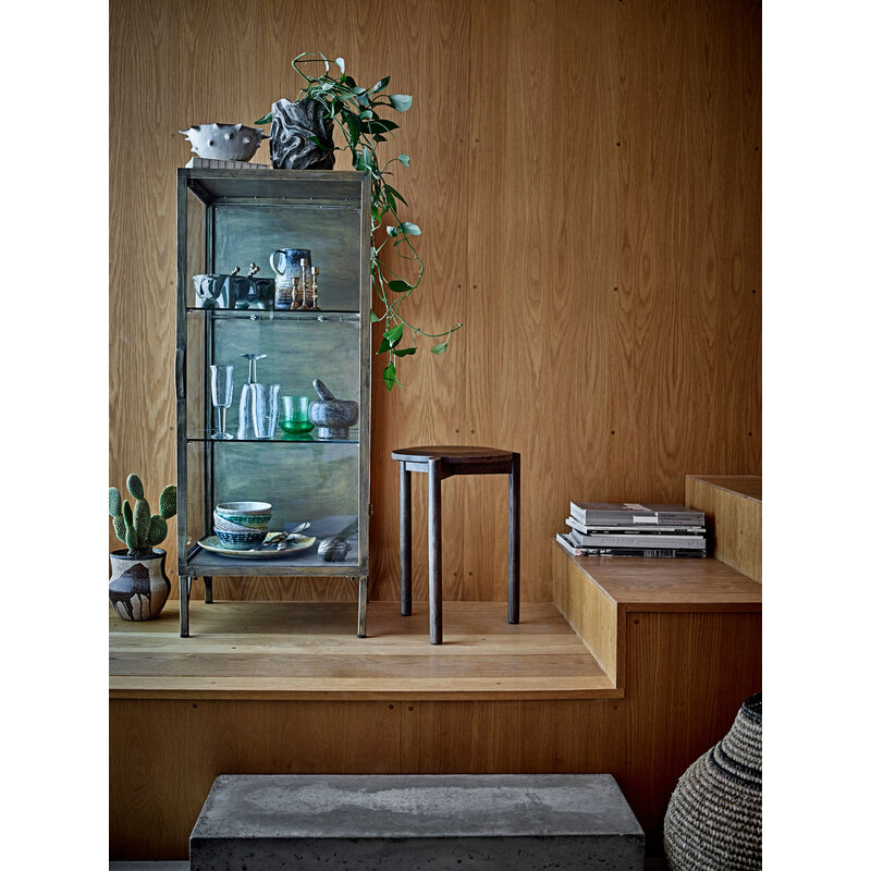 Bloomingville-collectie Saone Cabinet, Brass, Tempered glass