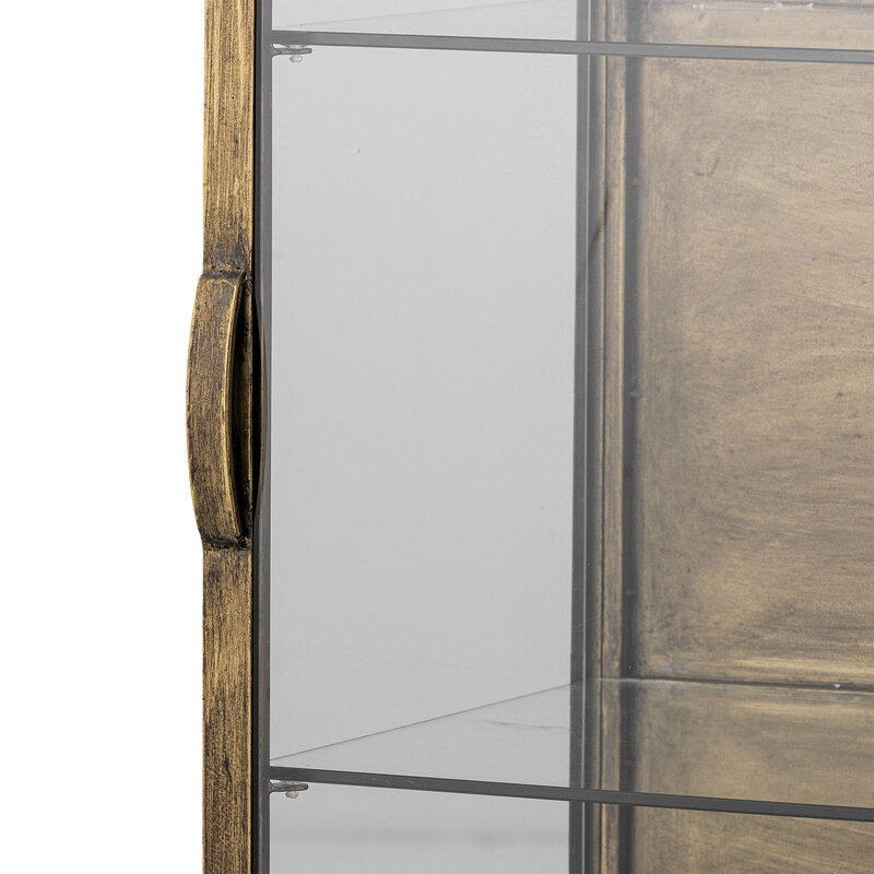 Bloomingville-collectie Saone Cabinet, Brass, Tempered glass