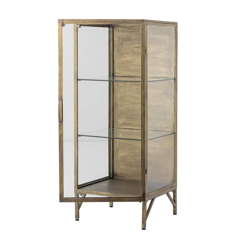 Bloomingville-collectie Saone Cabinet, Brass, Tempered glass