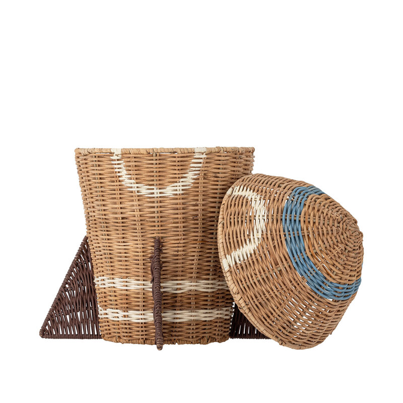 Bloomingville-collectie Space mand met deksel naturel rotan
