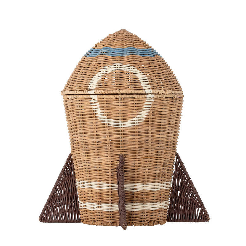 Bloomingville-collectie Space mand met deksel naturel rotan