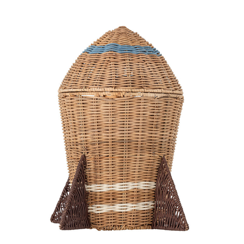Bloomingville-collectie Space mand met deksel naturel rotan