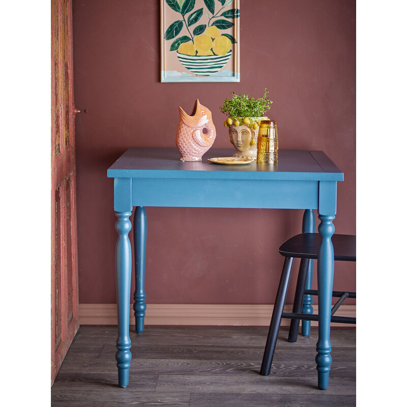 Bloomingville-collectie Bassy eettafel blauw sparrenhout