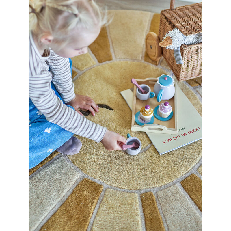 Bloomingville-collectie Sun vloerkleed geel wol