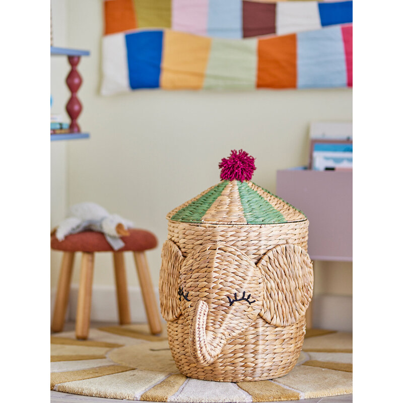 Bloomingville-collectie Bobo Basket w/Lid, Nature, Water Hyacinth