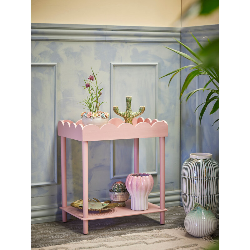 Bloomingville-collectie Isola bijzettafel roze sparrenhout