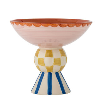 Bloomingville Bob Pedestal Bowl, Rose, Stoneware