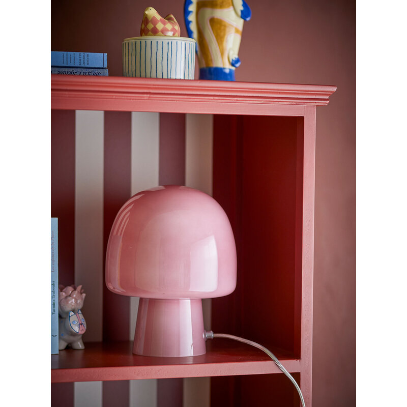 Bloomingville-collectie Paddy tafellamp roze glas