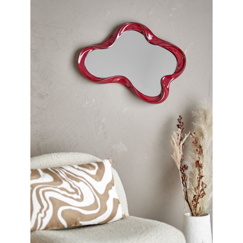 Bloomingville-collectie Violeta Wall Mirror, Red, Polyresin