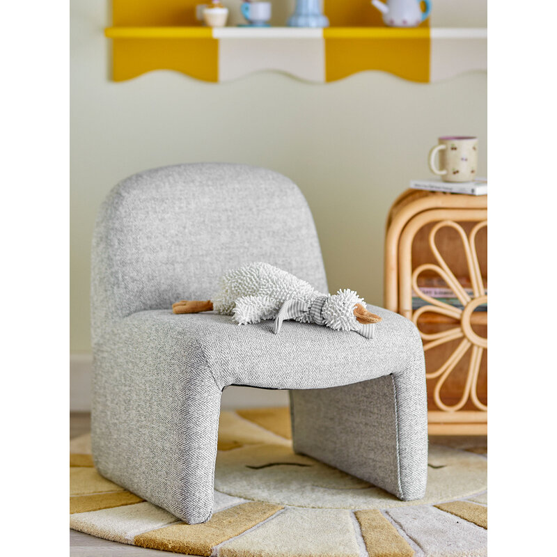 Bloomingville-collectie Neel ministoel grijs polyester