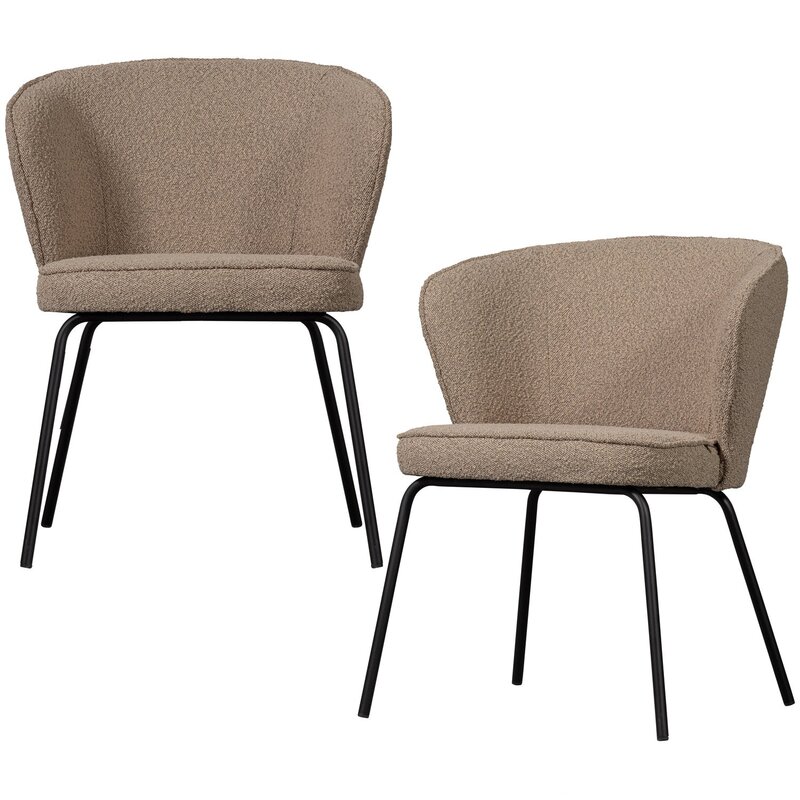 WOOOD ADMIT EETKAMERSTOEL BOUCLE BEIGE (set of 2)