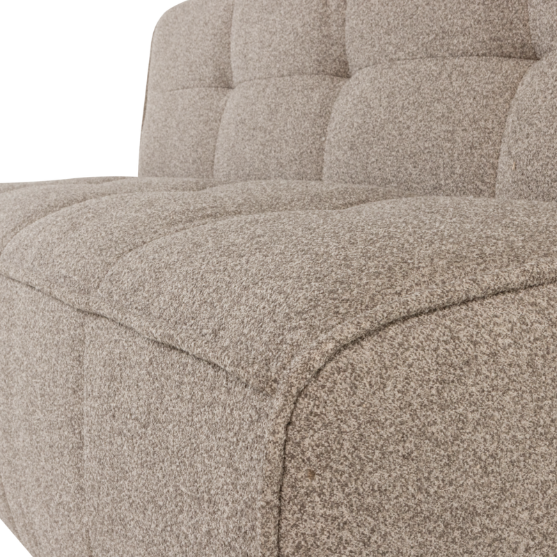 Cluster Dining Bench With Backrest Boucle Khaki Brown