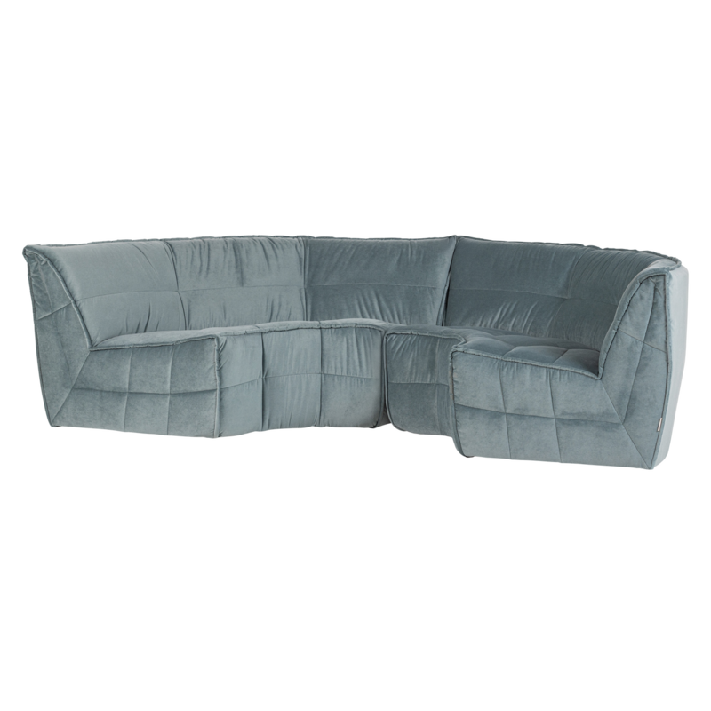 vtwonen-collectie Cluster Hoekelement Velvet Turquoise Blauw