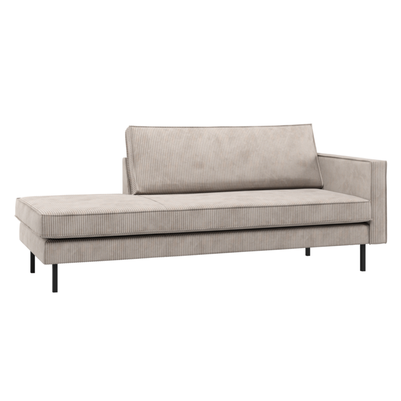 WOOOD-collectie Rodeo Daybed Rechts Ribstof Ecru
