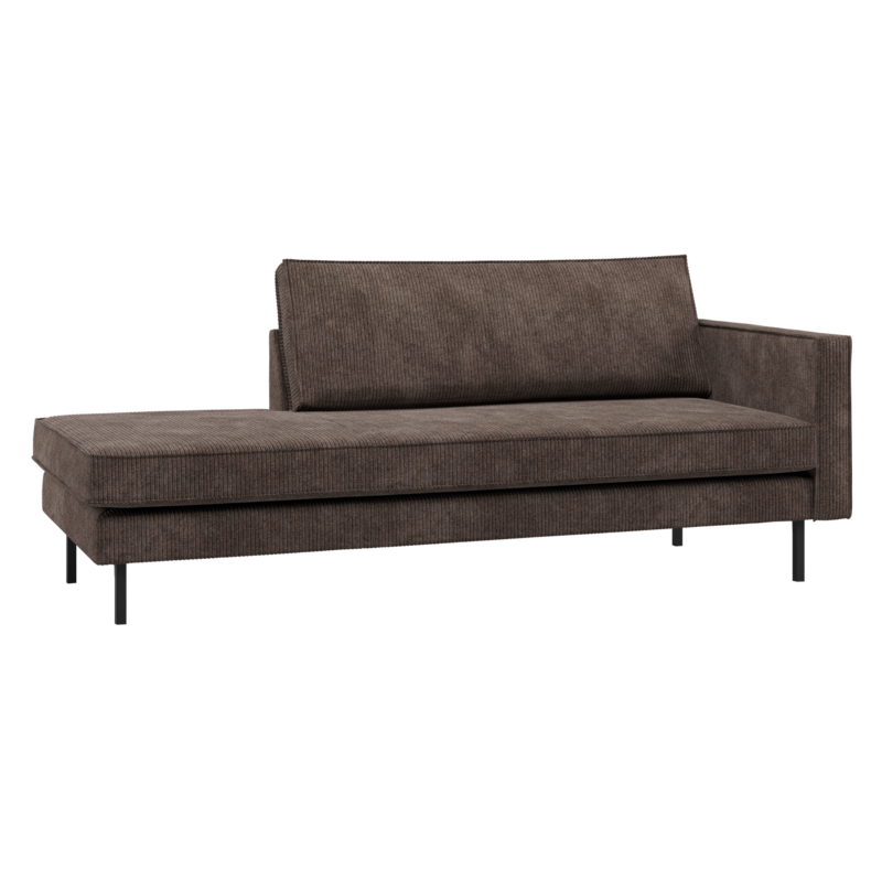WOOOD-collectie Rodeo Daybed Rechts Ribstof Bruin