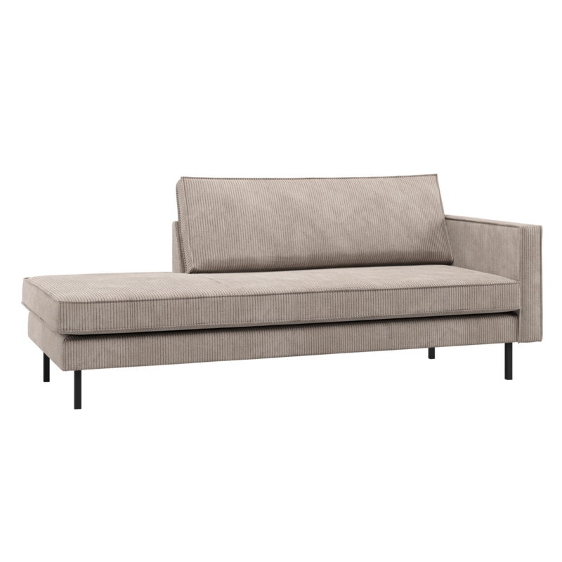 WOOOD-collectie Rodeo Daybed Rechts Ribstof Donkerzand