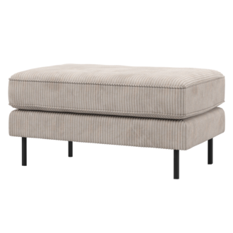 WOOOD Rodeo Hocker Op Poten Ribstof Ecru