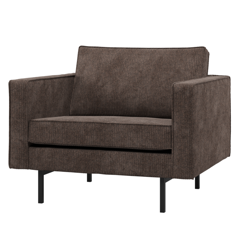 WOOOD-collectie Rodeo Fauteuil Ribstof Bruin