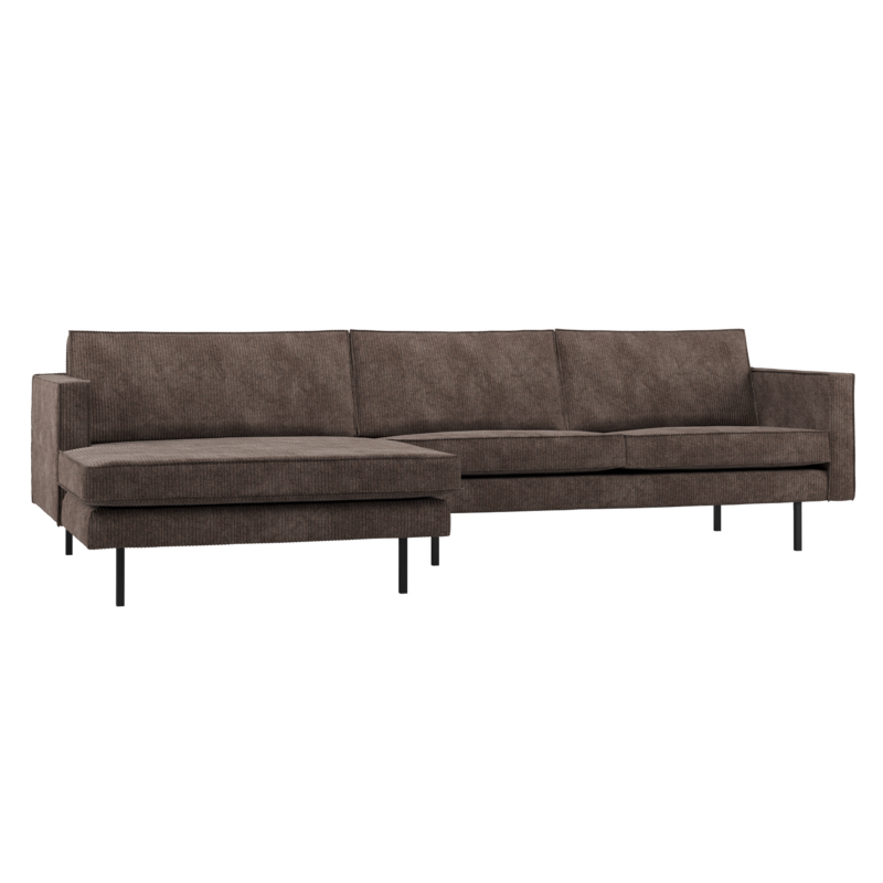 WOOOD-collectie Rodeo Chaise Longue Bank Links Ribstof Bruin