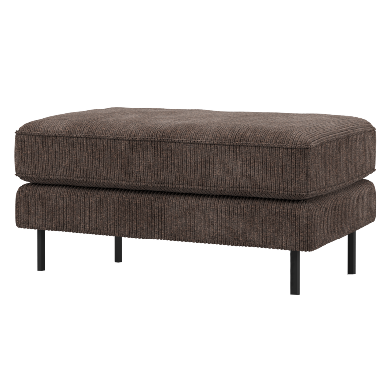 WOOOD-collectie Rodeo Hocker Op Poten Ribstof Bruin